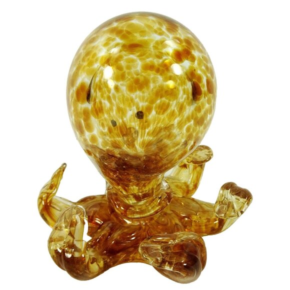 Octopus Paperweight Art Glass Brown Amber - Picture 3 of 6